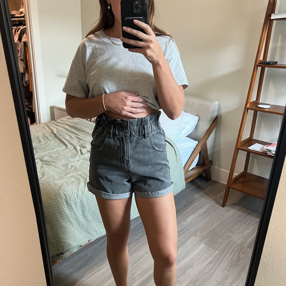 Gray Denim High waisted shorts